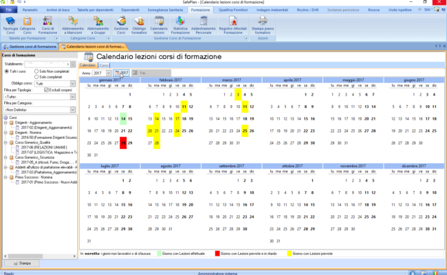 Calendario Corsi